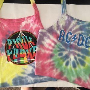 ACDC/PINK FLOYD Crop Tanks NWT LOT 2